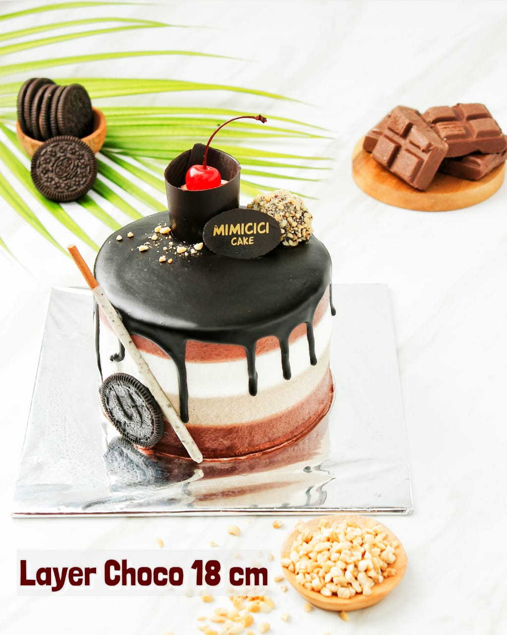 Kue Ulang tahun 18cm Layer Choco Drip Cake